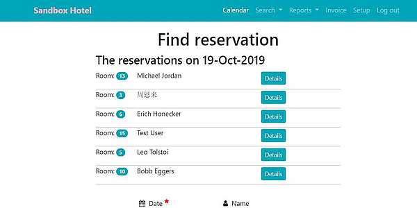 search for a reservation