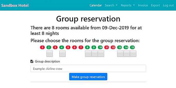 make a group reservation